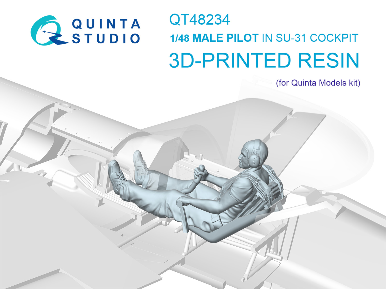Figure "Male pilot in Su-31 cockpit" (Quinta Models)