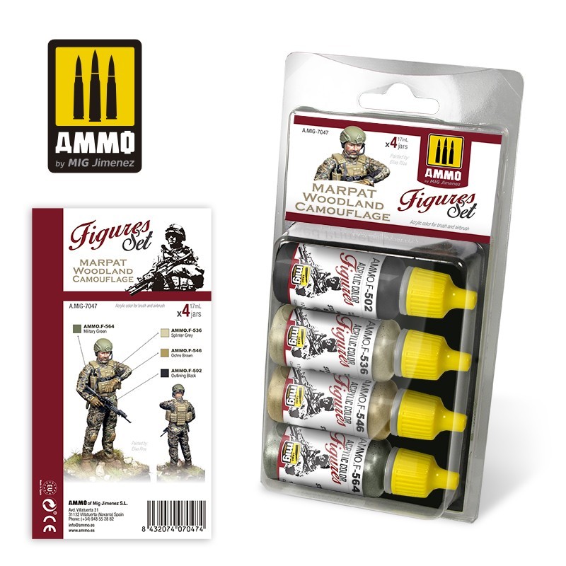 Marpat Woodland Camouflage Figures Set (Ammo Mig) (4x17ml) 