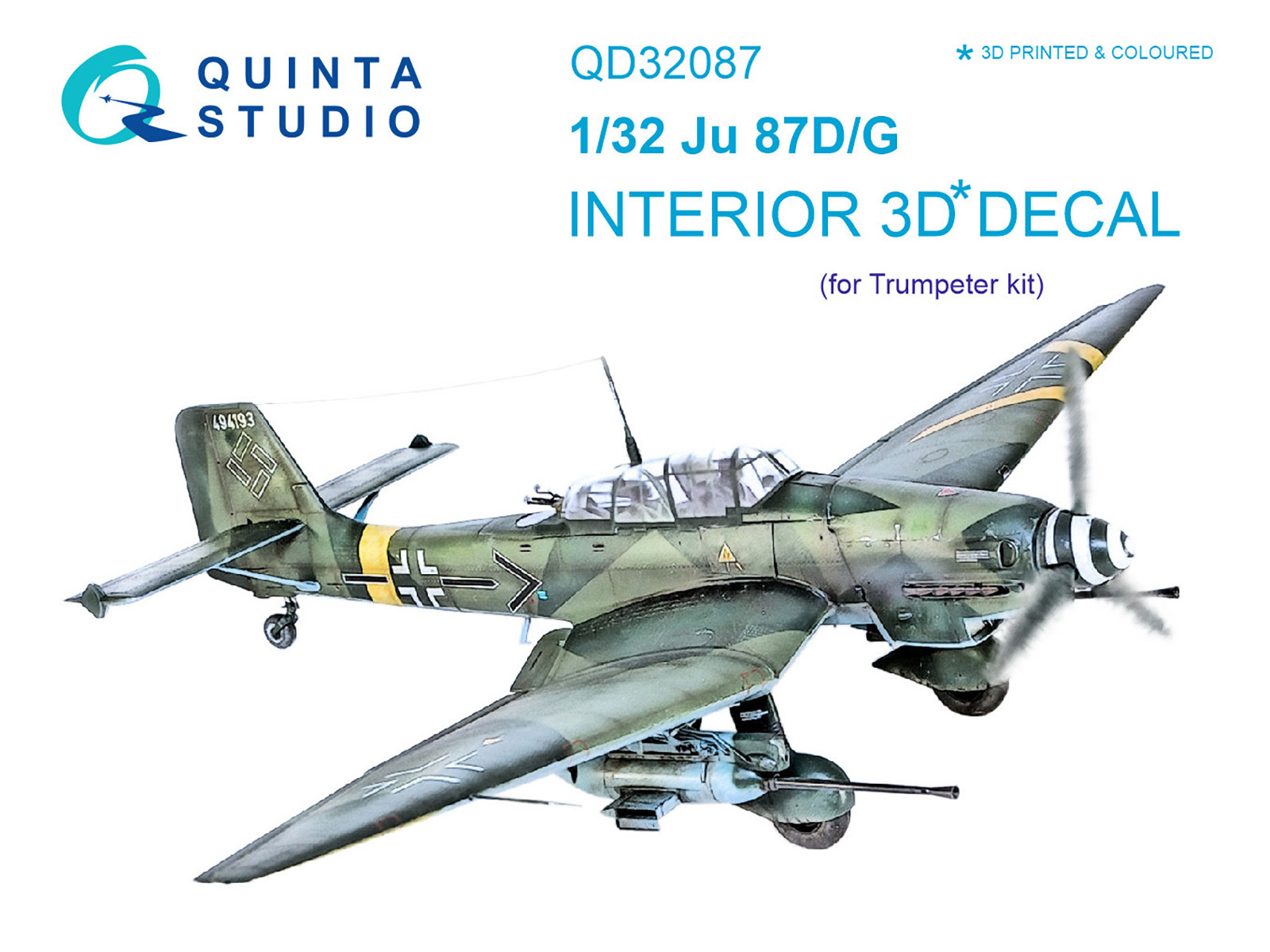 Ju87 D/G 3D-Printed & coloured Interior on decal paper (Trumpeter)