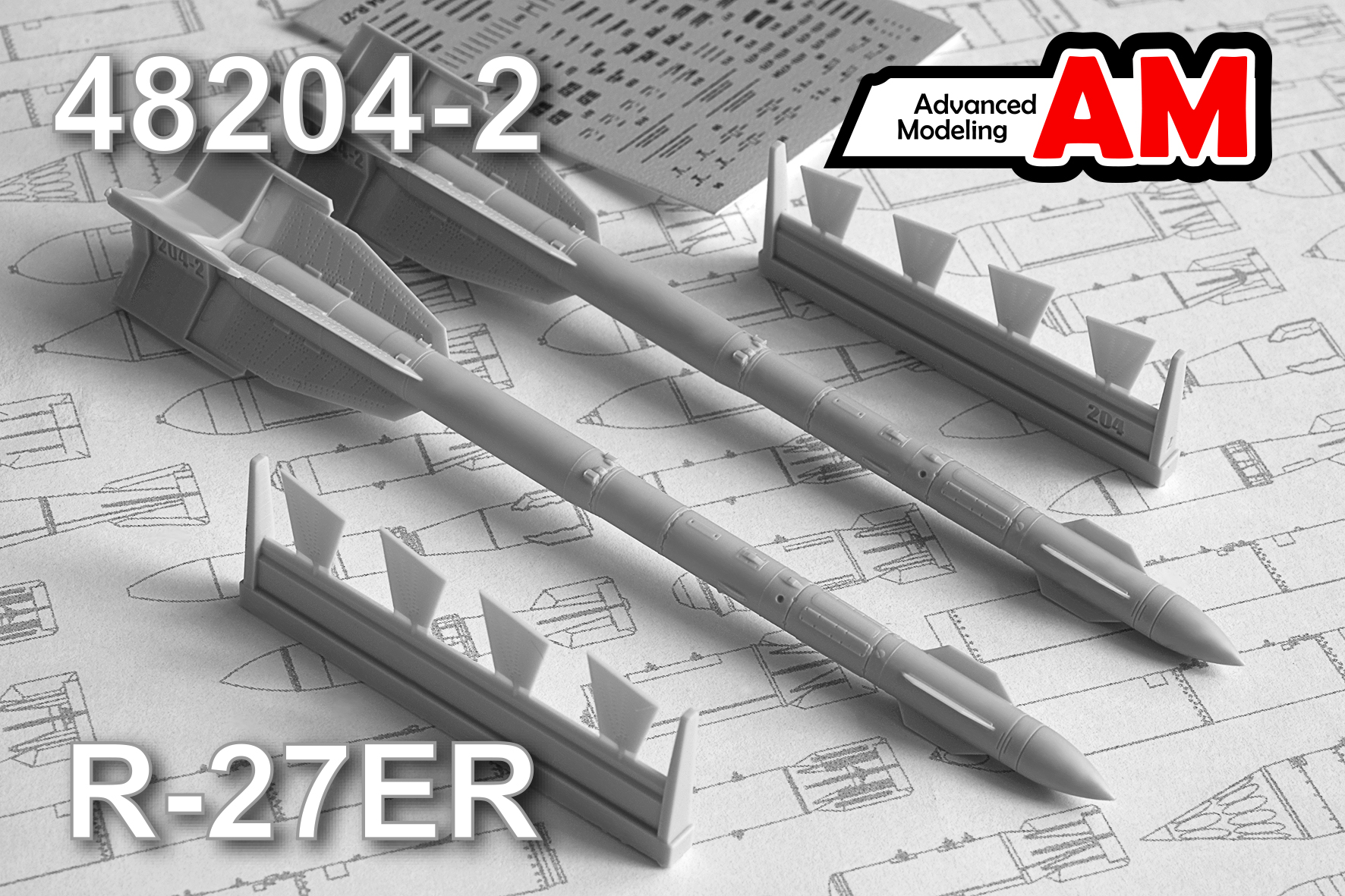 Additions (3D resin printing) 1/48 R-27ER Air to Air missile (Advanced Modeling) 