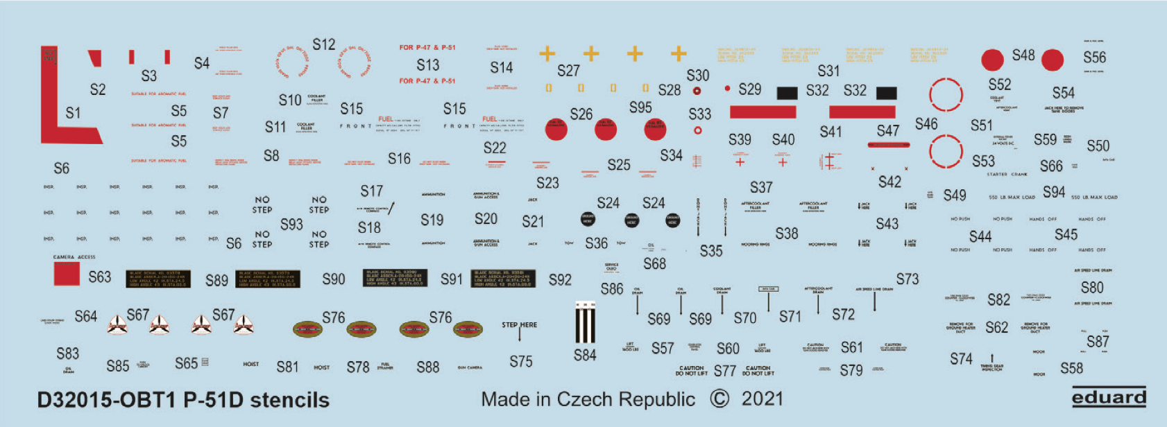 Decal 1/32 P-51D stencils (REV/TAM)