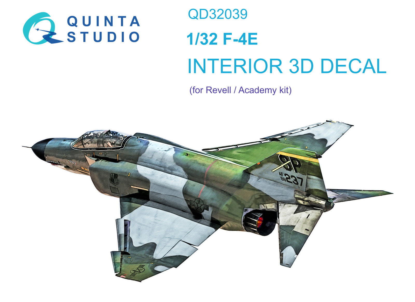 F-4E 3D-Printed & coloured Interior on decal paper (Revell)