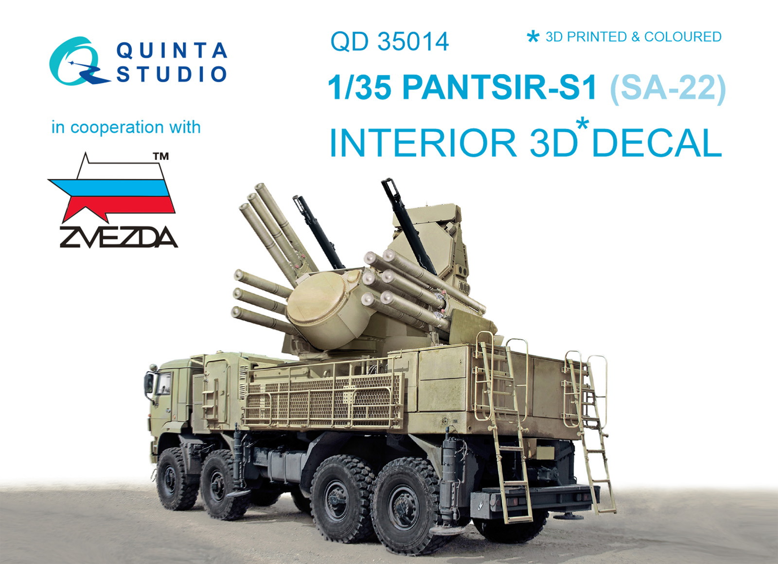 ZVEZDA 1:35 Russian Pantsir-S1 SA-22 Greyhound Anti-Aircraft System Model Kit – 3698 – New Unassembled