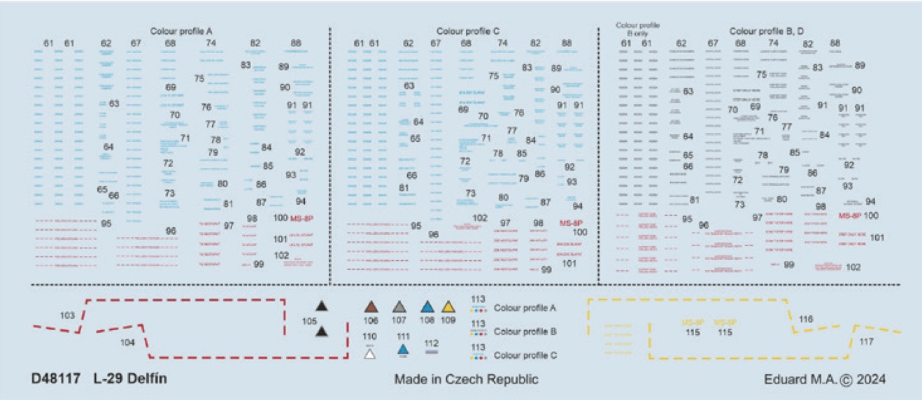 Decal 1/48 L-29 stencils (EDU/AMK)