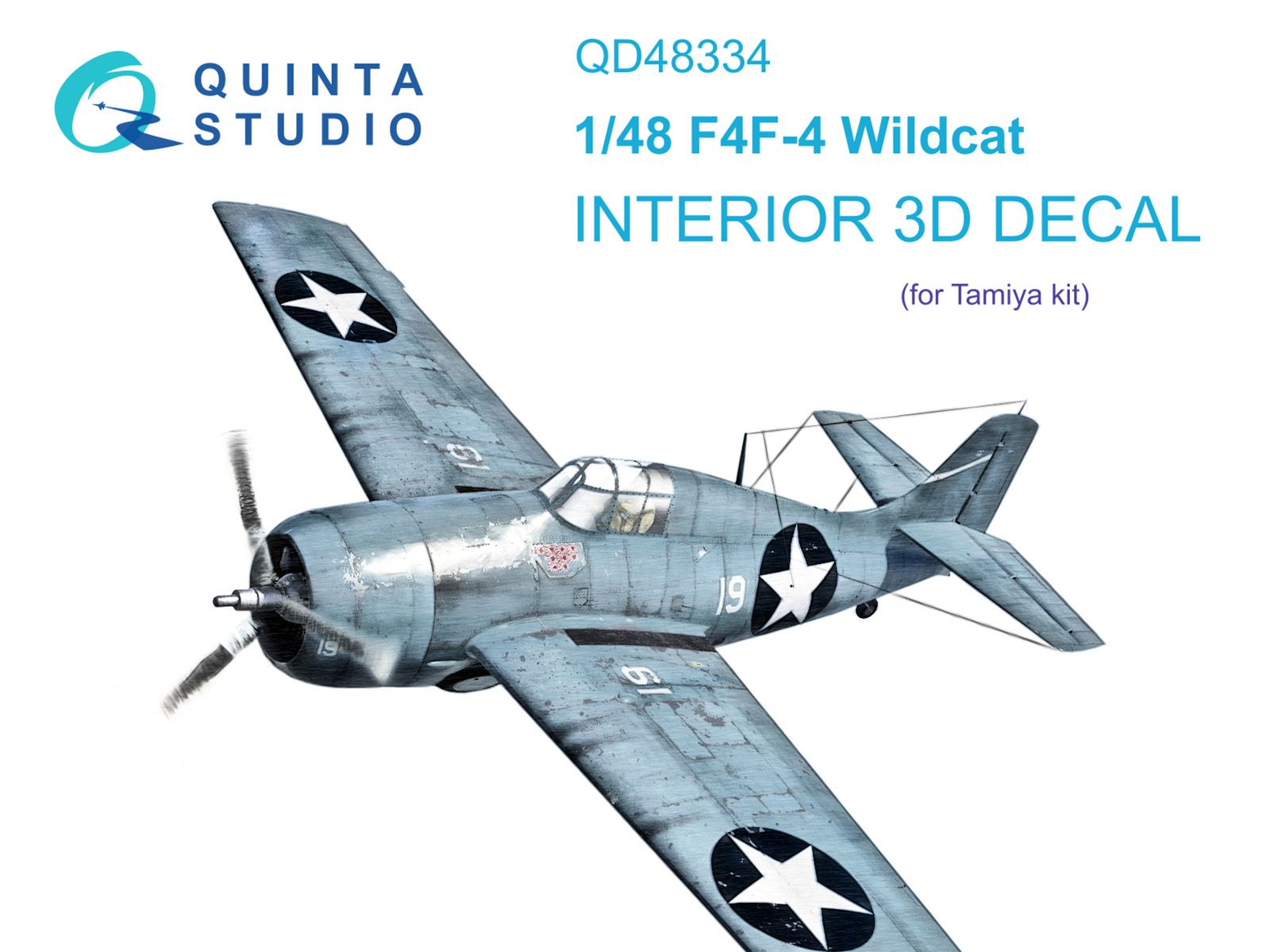 F4F-4 Wildcat 3D-Printed & coloured Interior on decal paper (Tamiya)