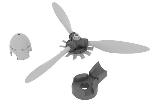 Additions (3D resin printing) 1/72 Focke-Wulf Fw-190A-8 propeller (designed to be used with Eduard kits) 