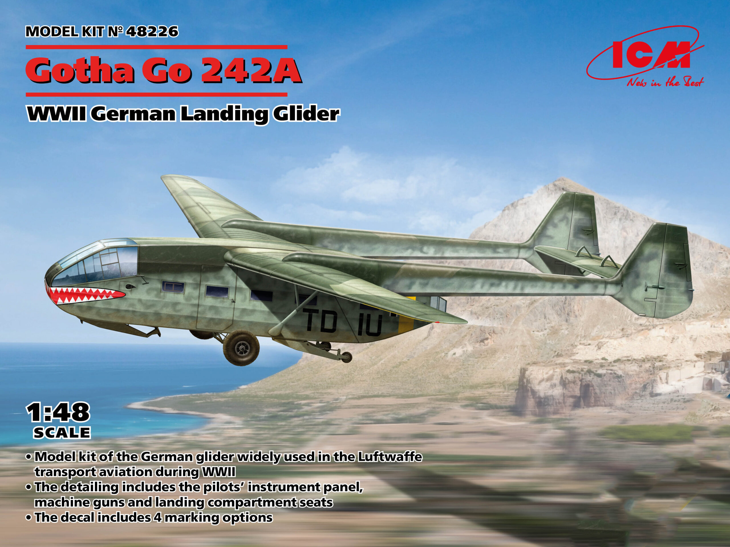 Model kit 1/48 Gotha Go-242A WWII German Landing Glider (ICM)