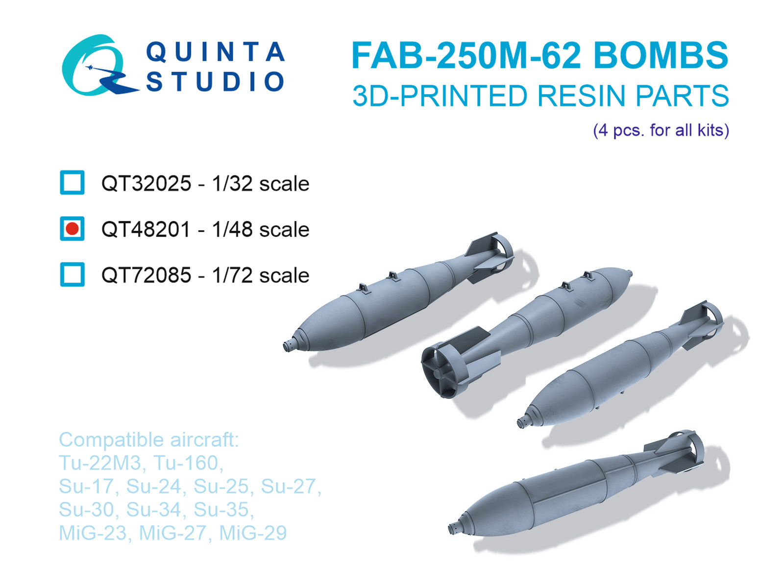 FAB-250 M-62 Bombs, 4 pcs (for all kits)