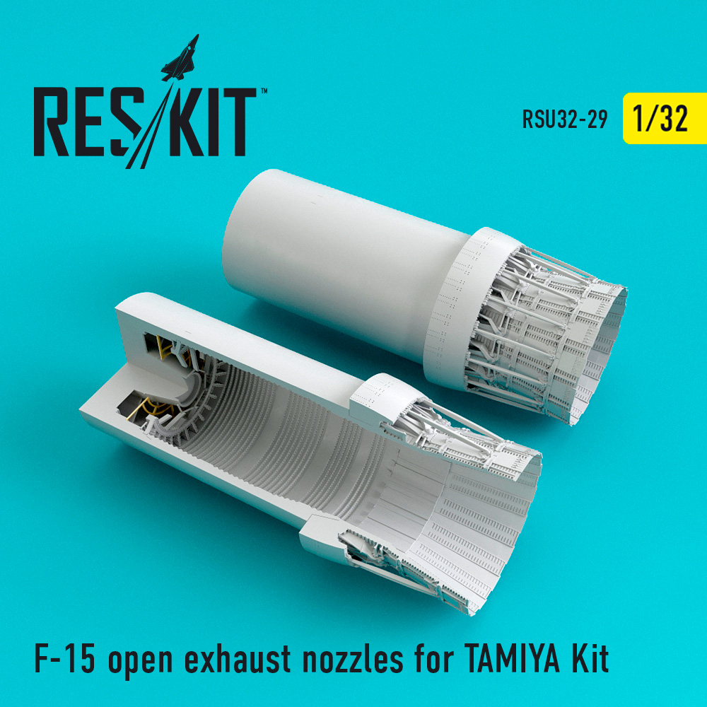 Additions (3D resin printing) 1/32 McDonnell F-15 Eagle open exhaust nozzles (designed to be used with Tamiya kits)
