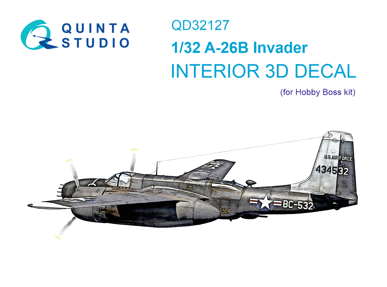 A-26B 3D-Printed & coloured Interior on decal paper (Hobby Boss)