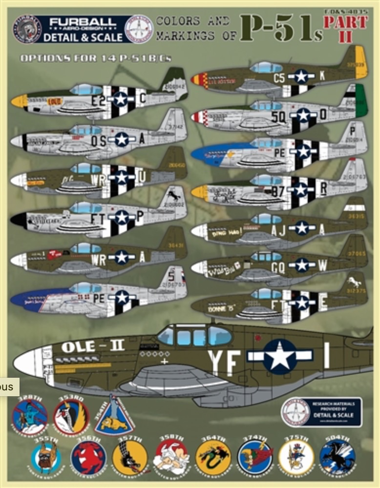 Decal 1/48 Colors & Marking of North-American P-51s Part 2 (Furball Aero-Design)