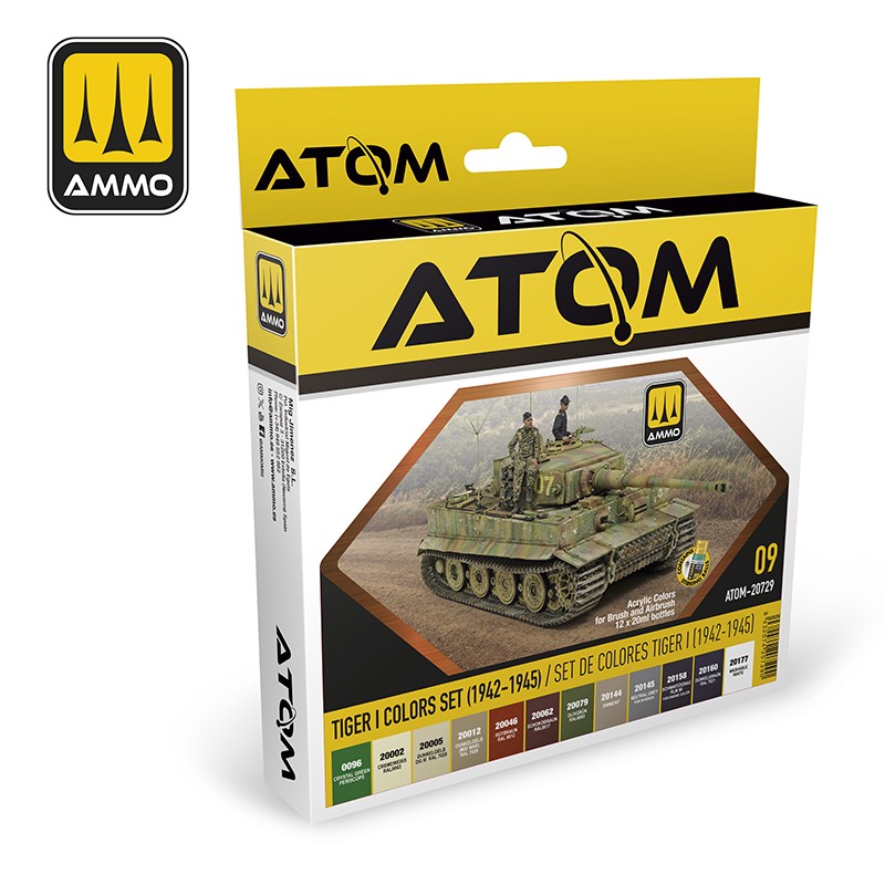 ATOM Tiger I Colors Set (1942-1945) 20 ml x 12 (Ammo Mig)