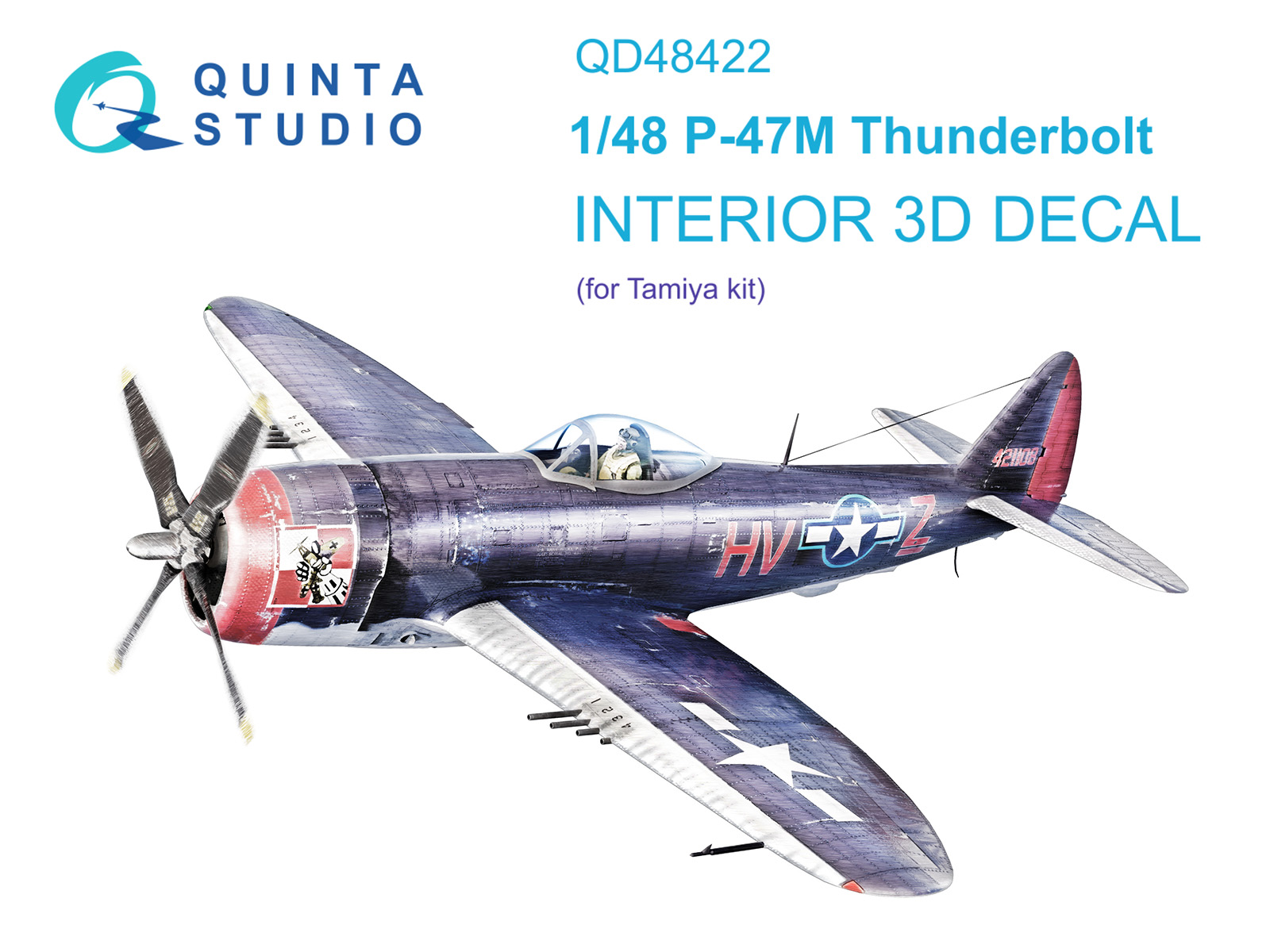 P-47M Thunderbolt 3D-Printed & coloured Interior on decal paper (Tamiya)