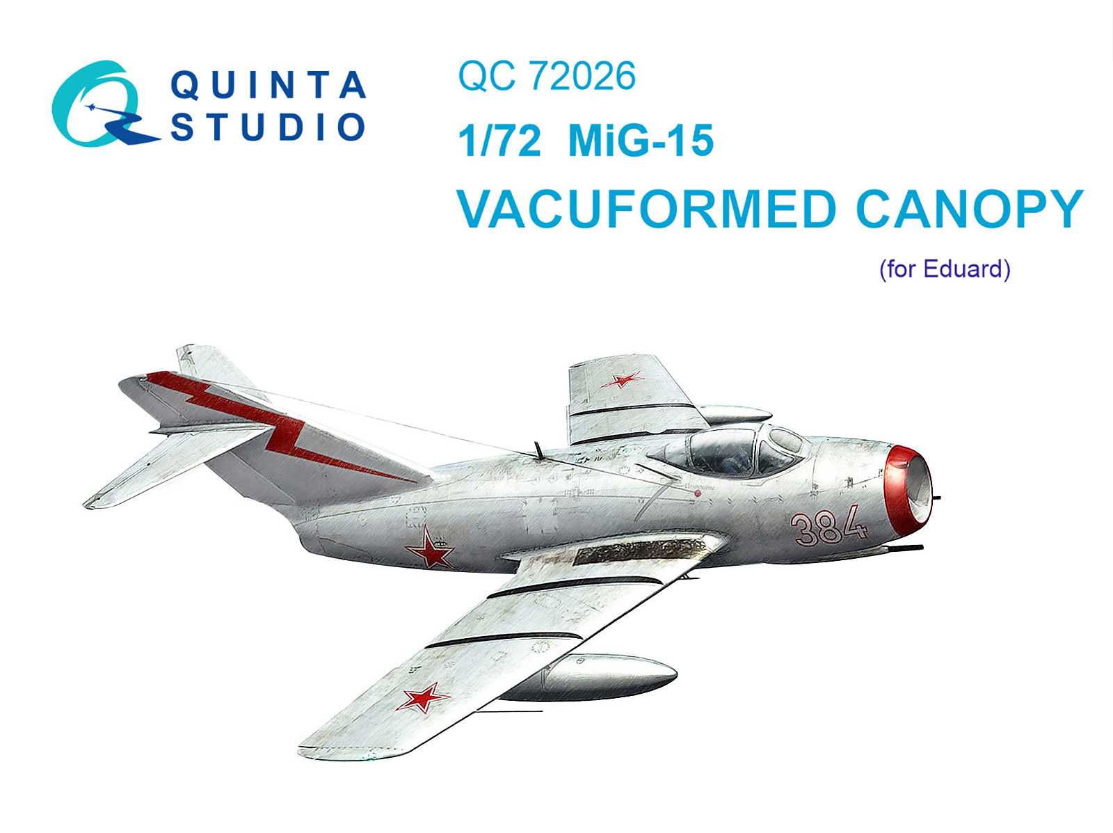 MiG-15 vacuuformed clear canopy (for Eduard kit)