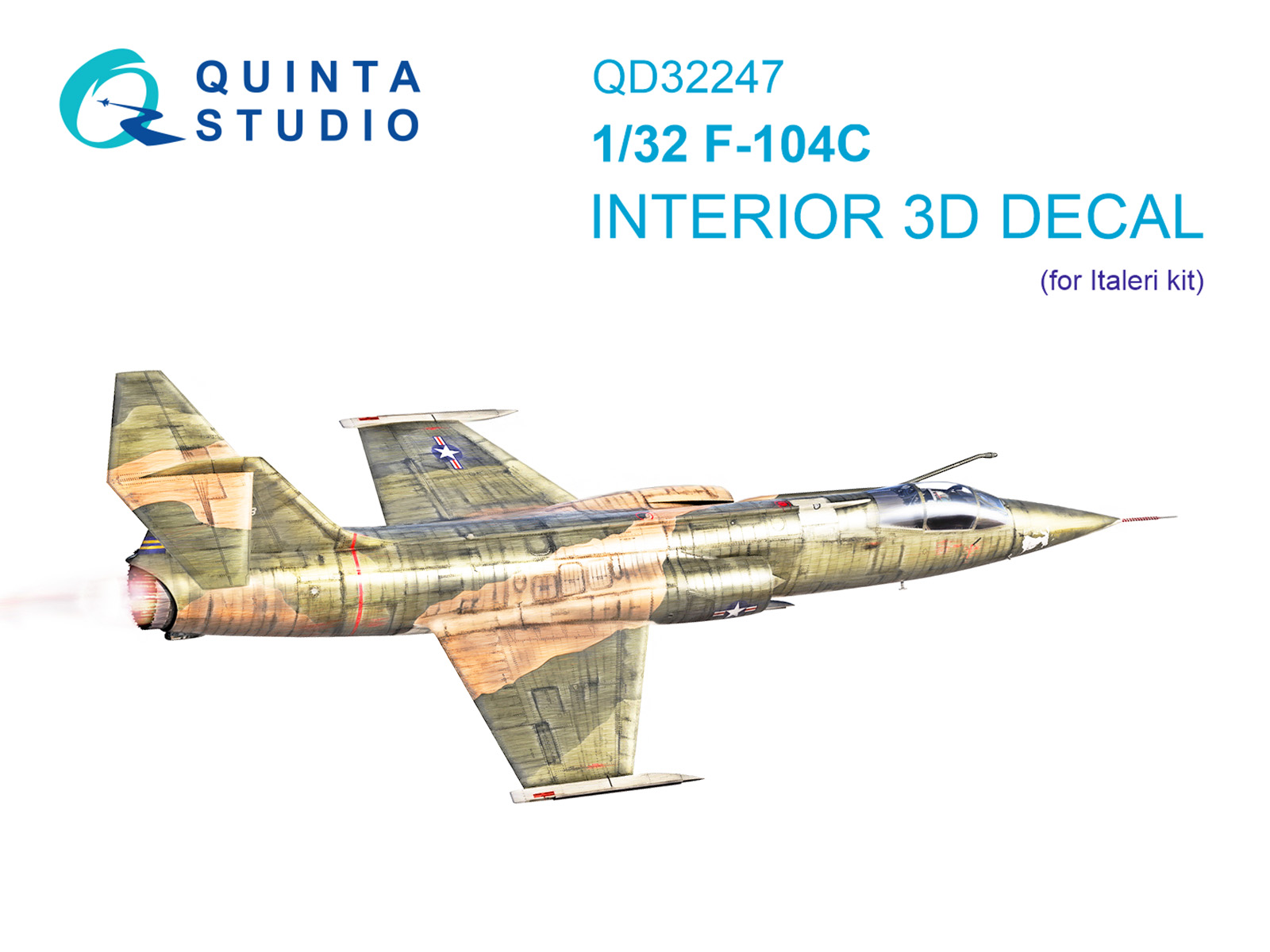 F-104C 3D-Printed & coloured Interior on decal paper (Italeri)