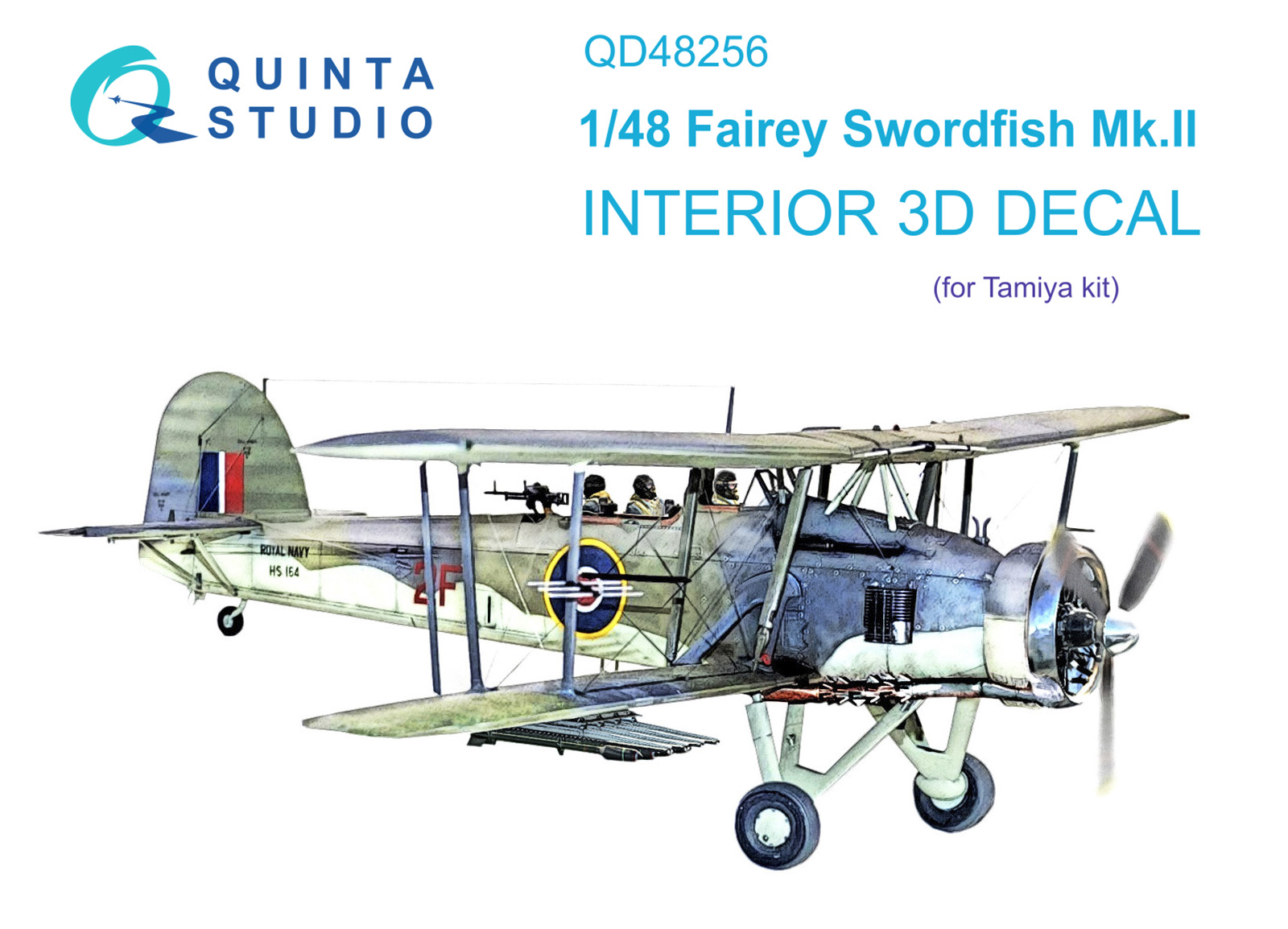Swordfish Mk.II 3D-Printed & coloured Interior on decal paper (Tamiya)