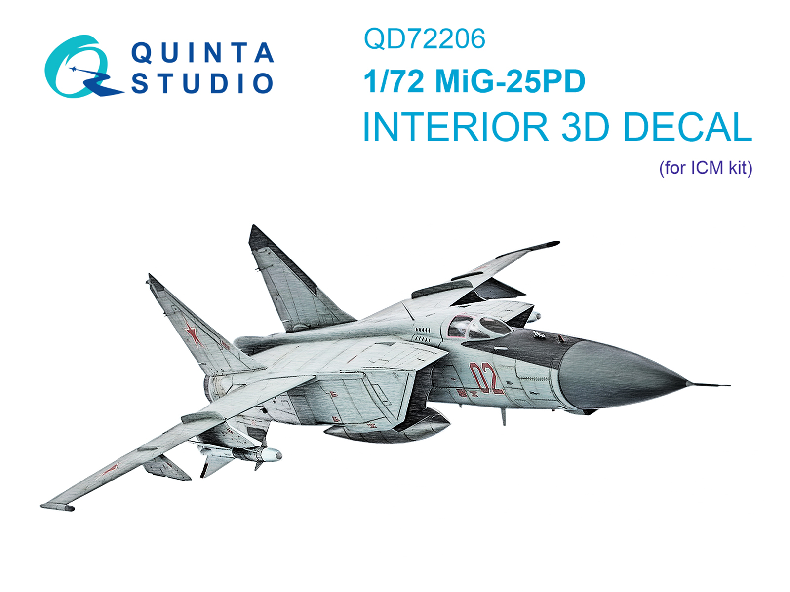 MiG-25PD 3D-Printed & coloured Interior on decal paper (ICM)
