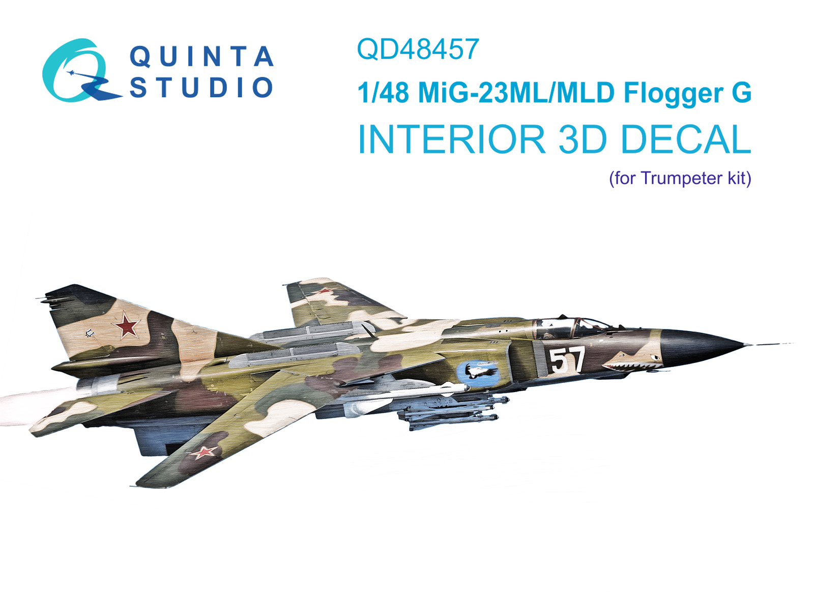 MiG-23ML/MiG-23MLD 3D-Printed & coloured Interior on decal paper (Trumpeter)