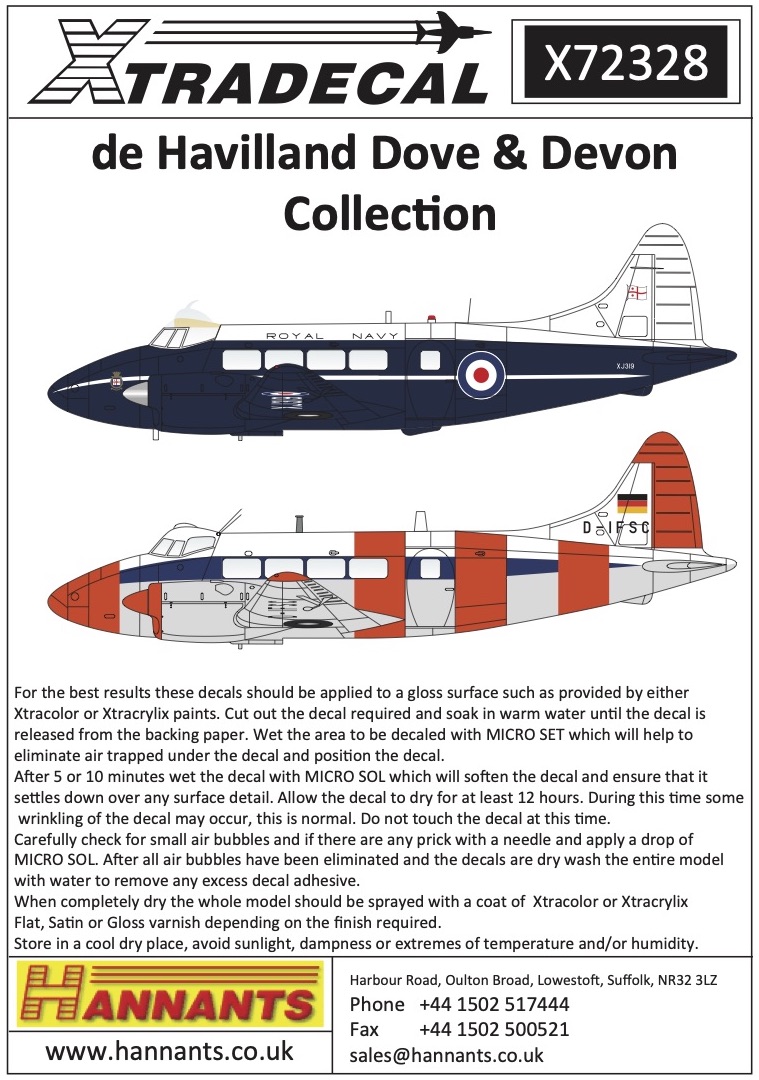 Decal 1/72 de Havilland Dove & Devon Collection (6) (Xtradecal)