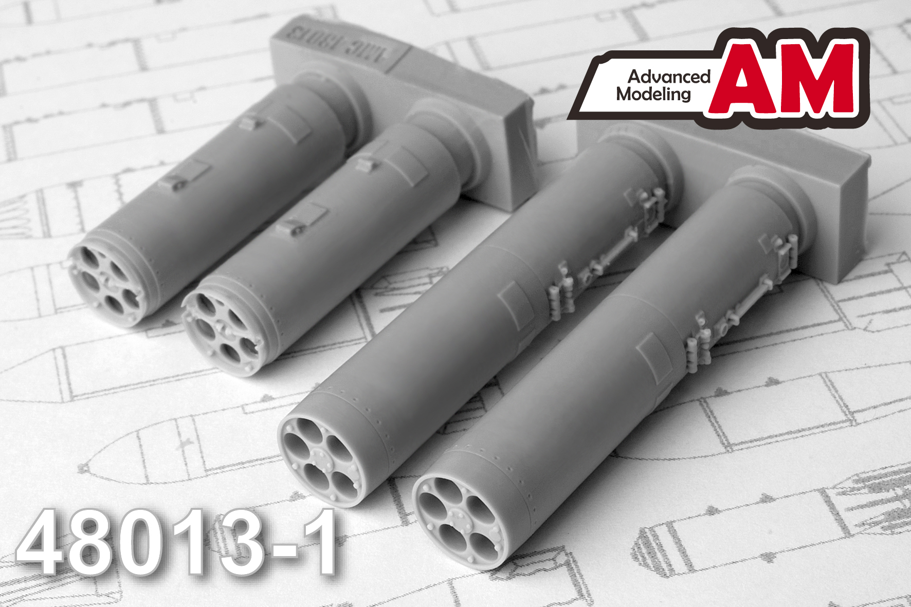 Additions (3D resin printing) 1/48 B13L1 Block of unguided aviation missiles (Advanced Modeling) 
