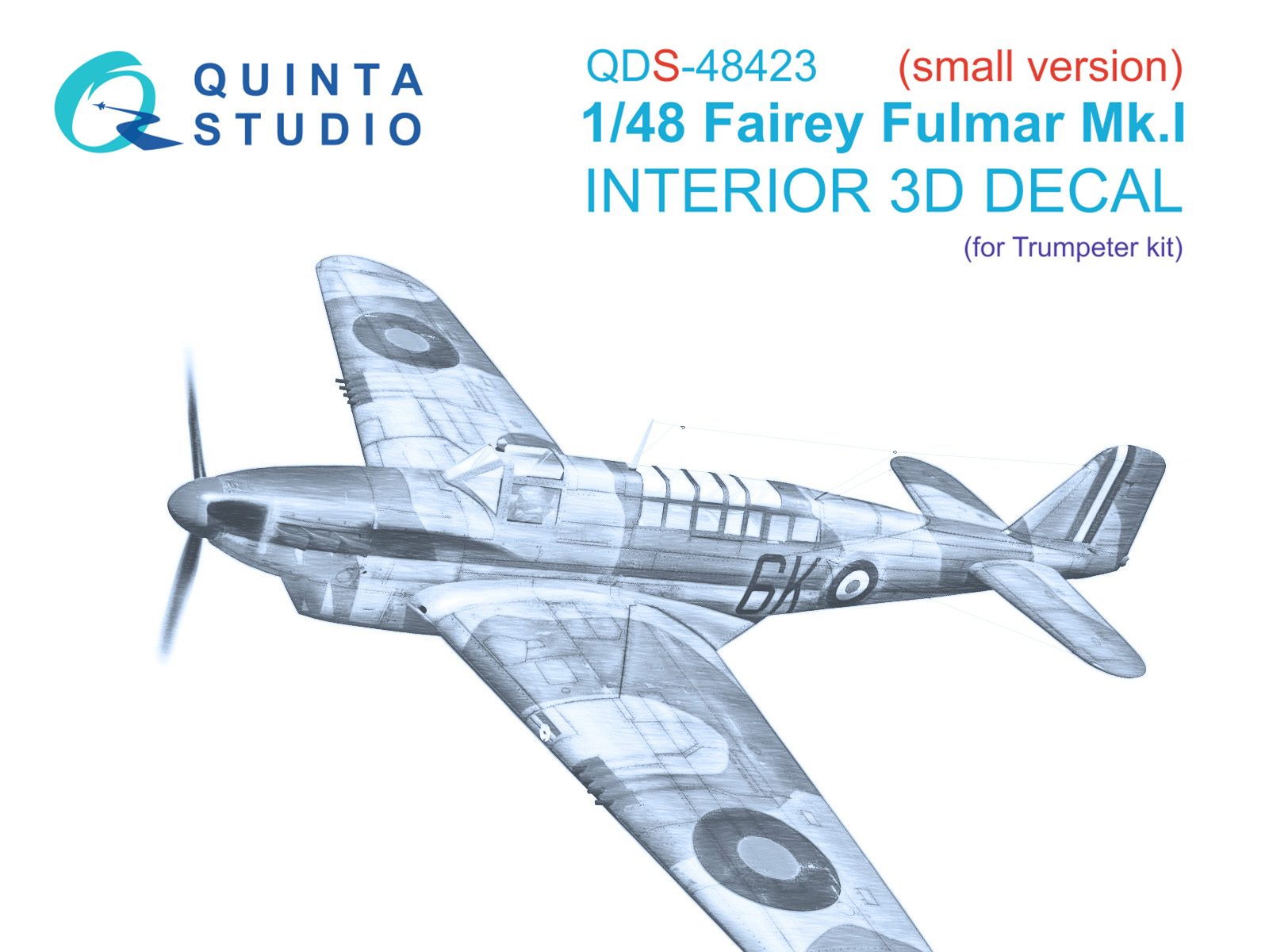 Fairey Fulmar Mk.I 3D-Printed & coloured Interior on decal paper (Trumpeter) (Small version)