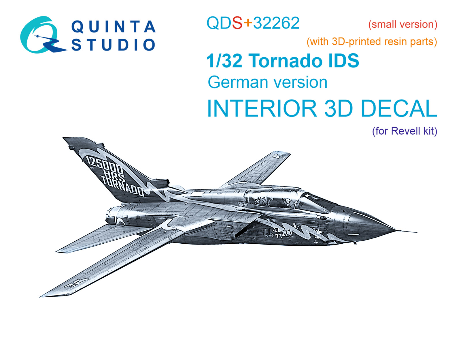 Tornado IDS German 3D-Printed & coloured Interior on decal paper (Revell) (Small version) (with 3D-printed resin parts)