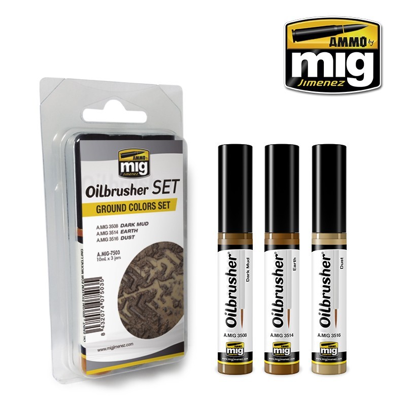 Ground Colors OILBRUSHER SET (Ammo Mig) (3x10ml) 