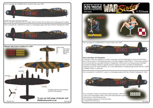 Decal 1/72 Avro Lancaster B.I/III (Kits-World)