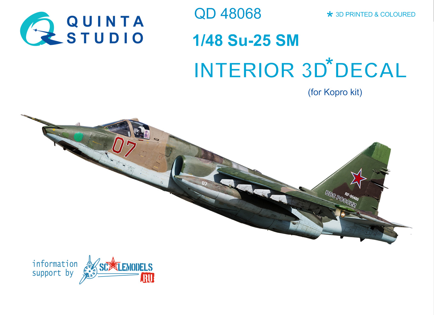 Su-25SM 3D-Printed & coloured Interior on decal paper (for KP kit)
