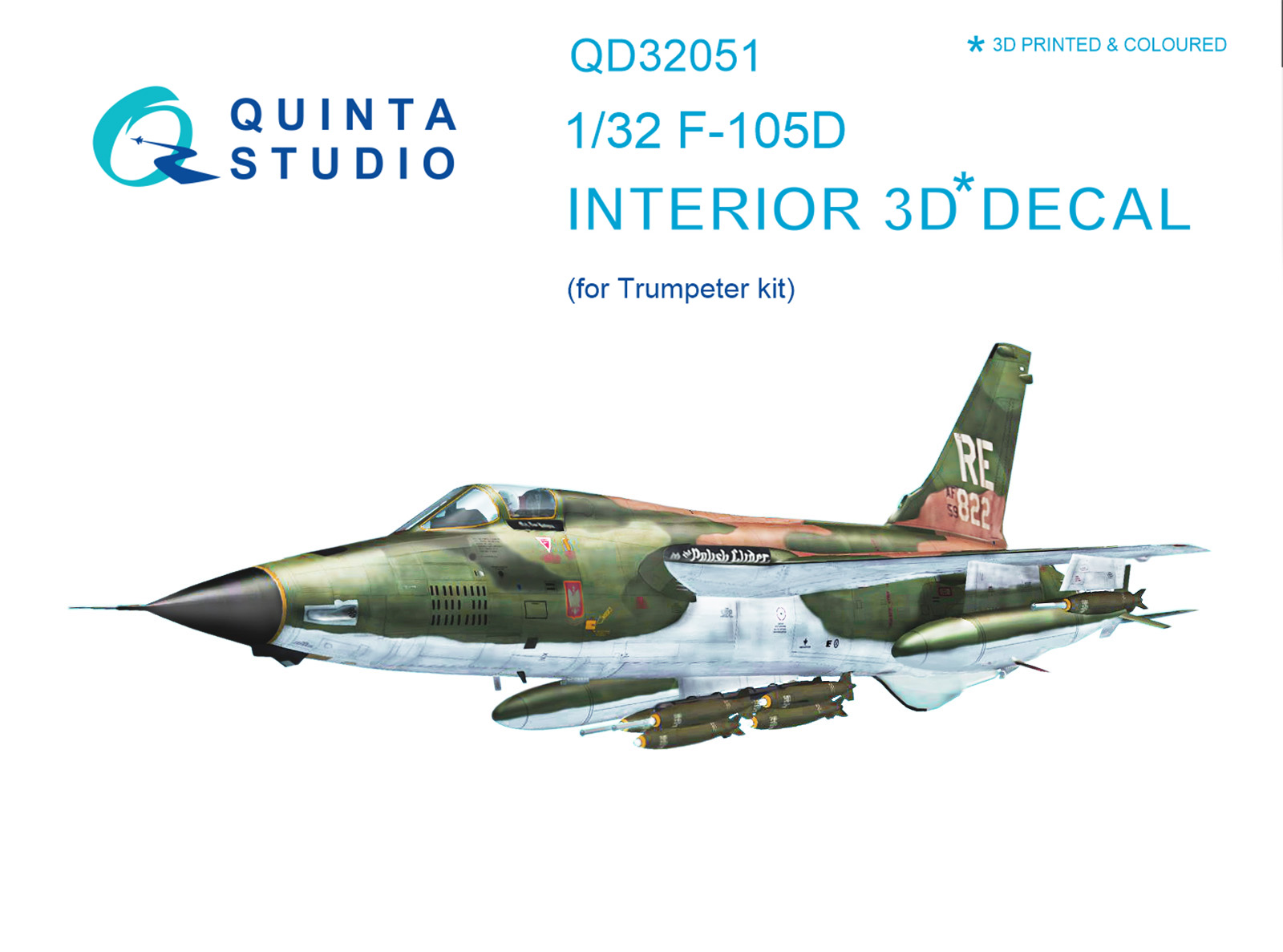 F-105D  3D-Printed & coloured Interior on decal paper (for Trumpeter kit)