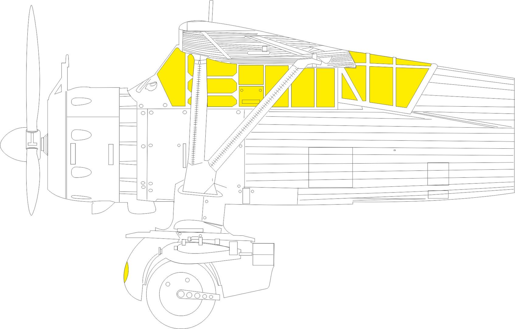 Paint Mask 1/48 Westland Lysander Mk.I/Mk.III 1/48 (designed to be used with Airfix kits)