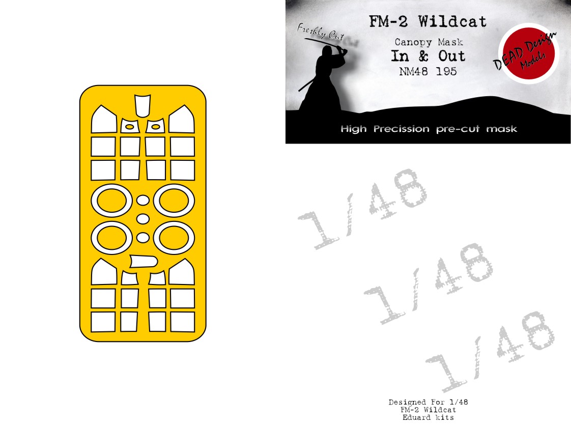 Grumman FM-2 Wildcat wheels and canopy frame paint mask (inside and outside) (designed to be used with Eduard kits)