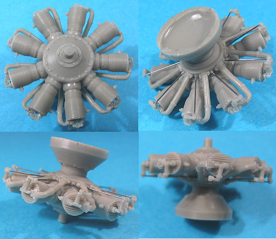 Additions (3D resin printing) 1/32 LeRhone 110-120 h.p. Oberursel Ur.II Engine (Vector)