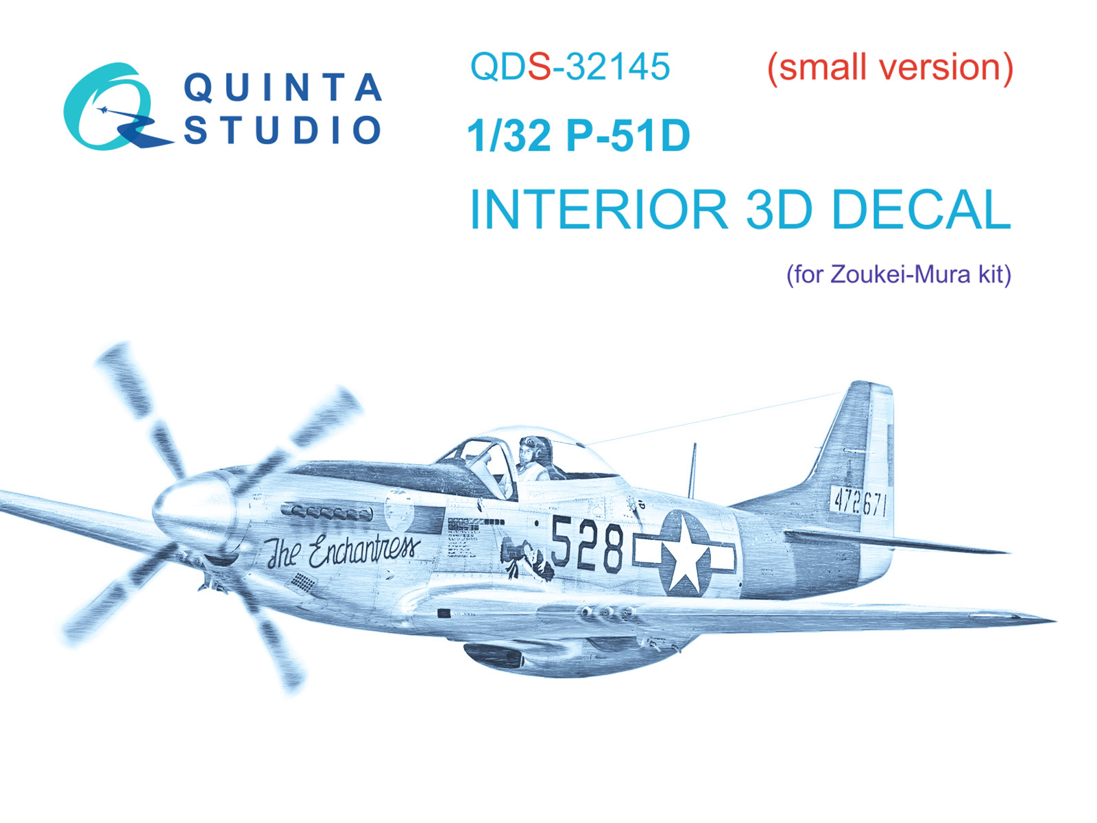 P-51D Mustang 3D-Printed & coloured Interior on decal paper (Zoukei-Mura SWS) (Small version)