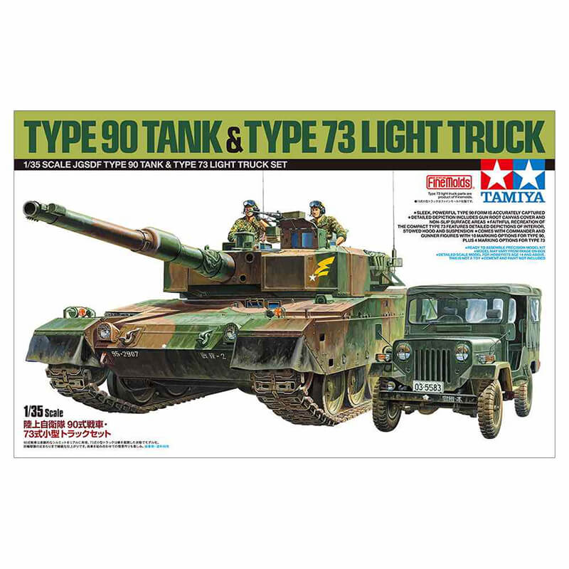 Model kit 1/35 JGSDF Type 90 Tank & Type 73 Light Truck Set (Tamiya)