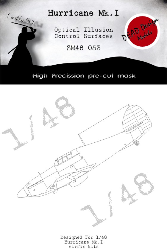 Hawker Hurricane Mk.I 3D/optical illusion paint mask for control surfaces (designed to be used with Airfix kits)