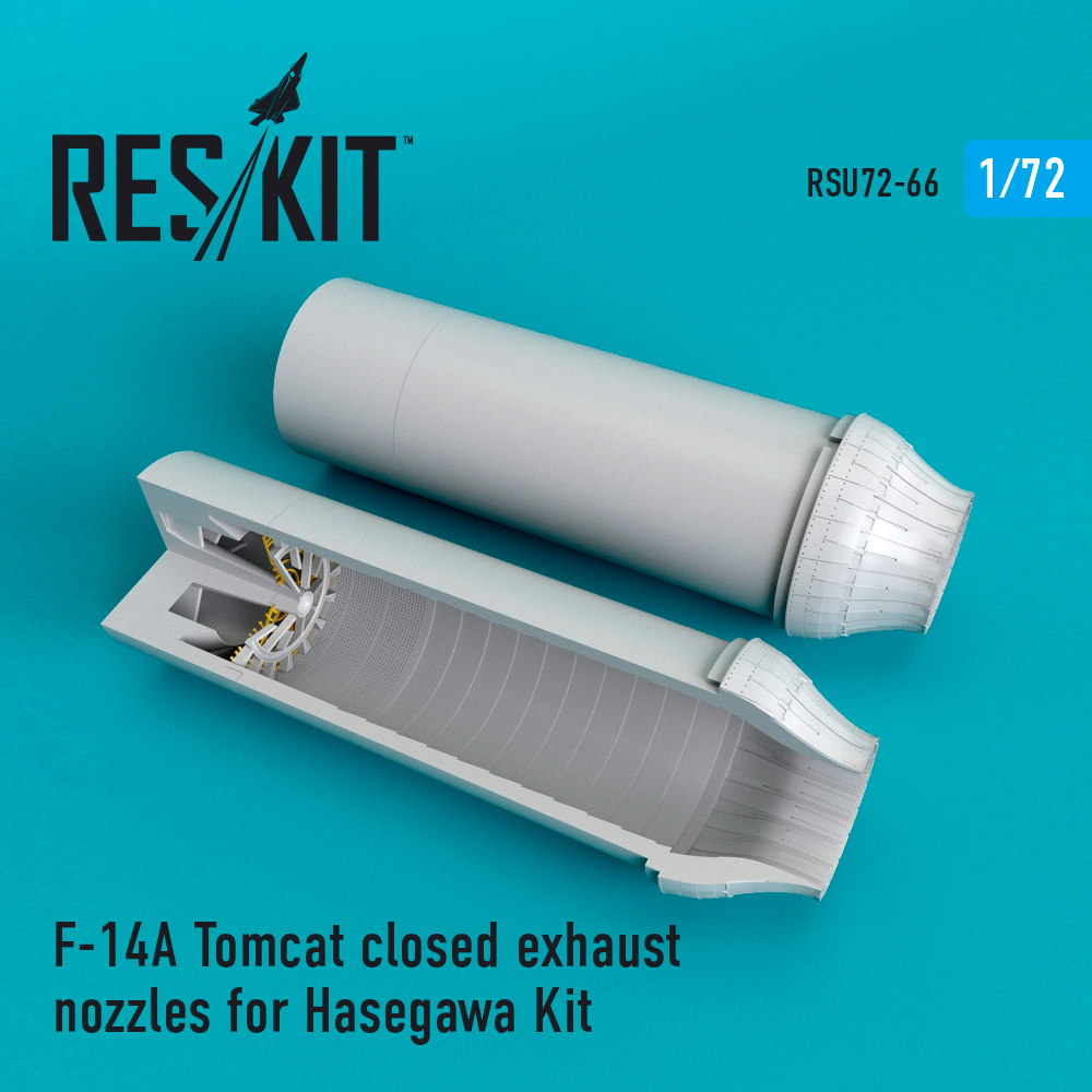 Additions (3D resin printing) 1/72 Grumman F-14A Tomcat closed exhaust nozzles (ResKit)