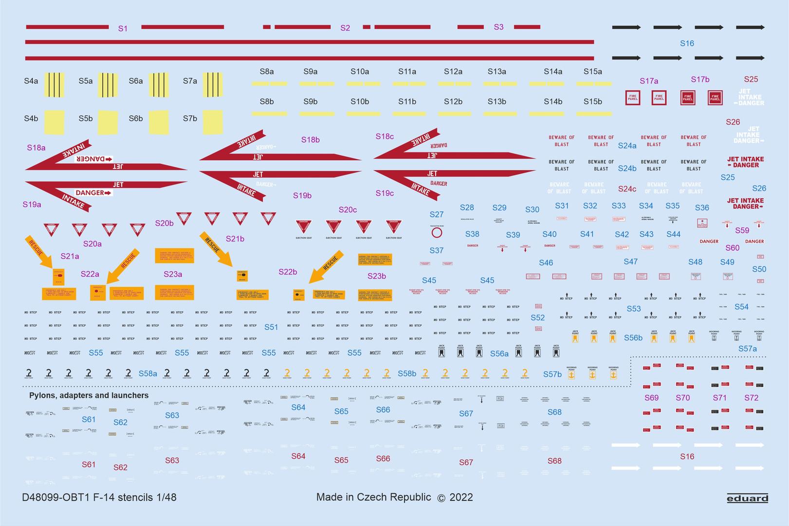 Decal 1/48 F-14 stencils (TAM)