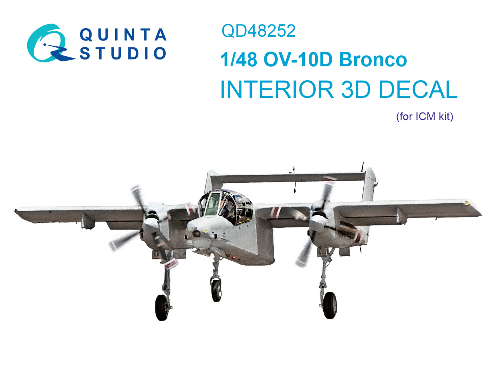 OV-10D Bronco 3D-Printed & coloured Interior on decal paper (ICM)