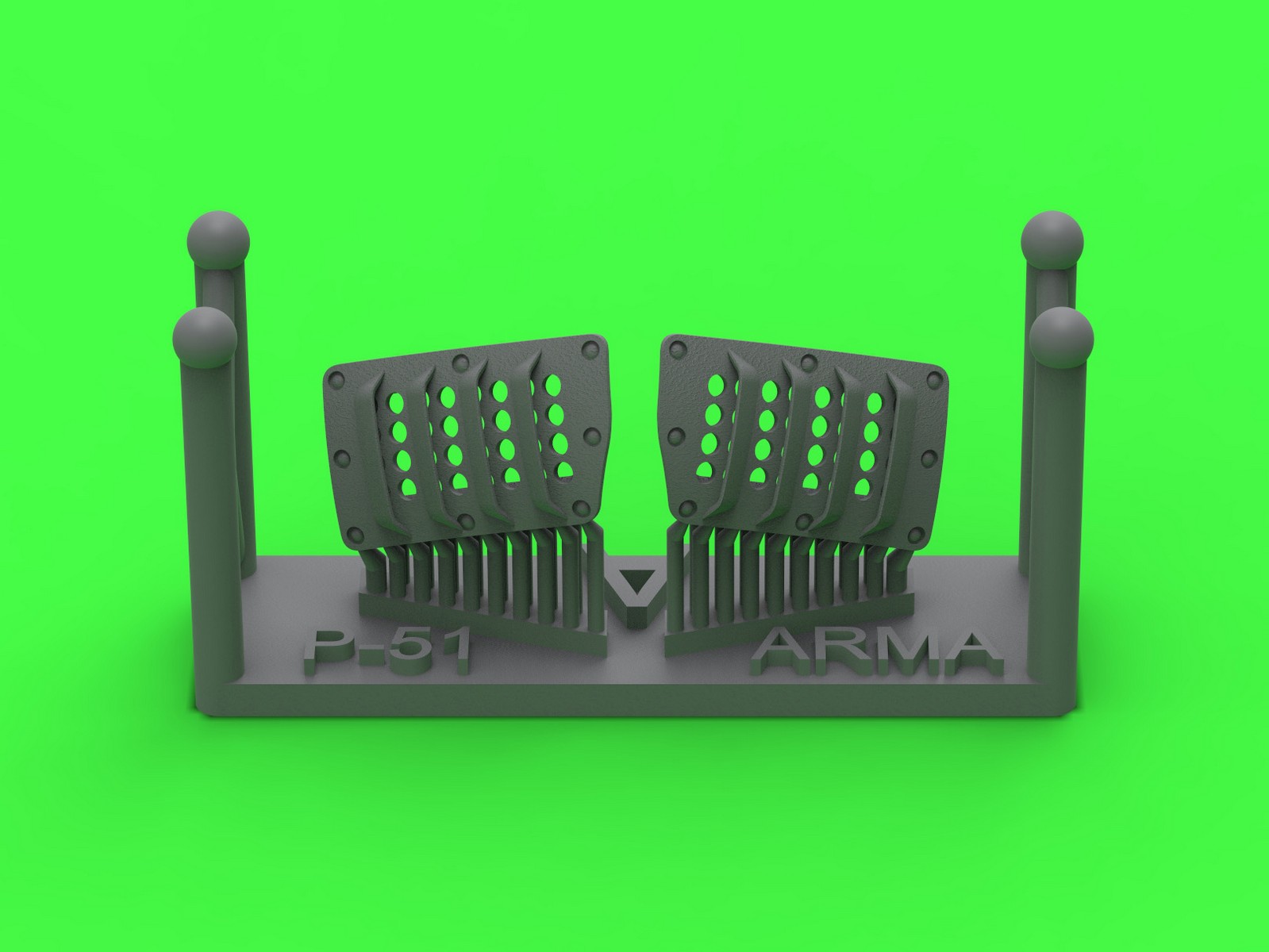 Aircraft detailing sets (resin) 1/72 P-51 Mustang - carburator air filter cover - RAF louvred type - version A (Arma Hobby)