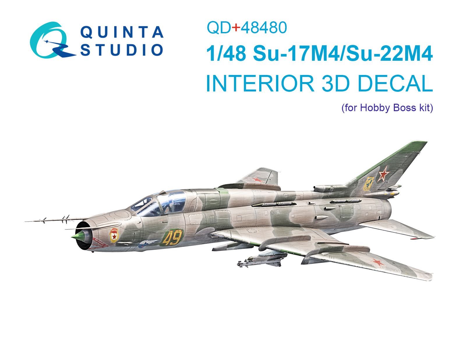 Su-17M4/Su-22M4 3D-Printed & coloured Interior on decal paper (Hobby Boss) (with 3D-printed resin parts)