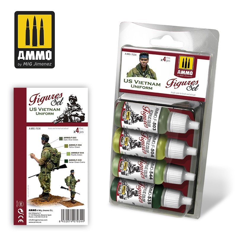 US Vietnam Uniform Figures Set (Ammo Mig) (4x17ml) 