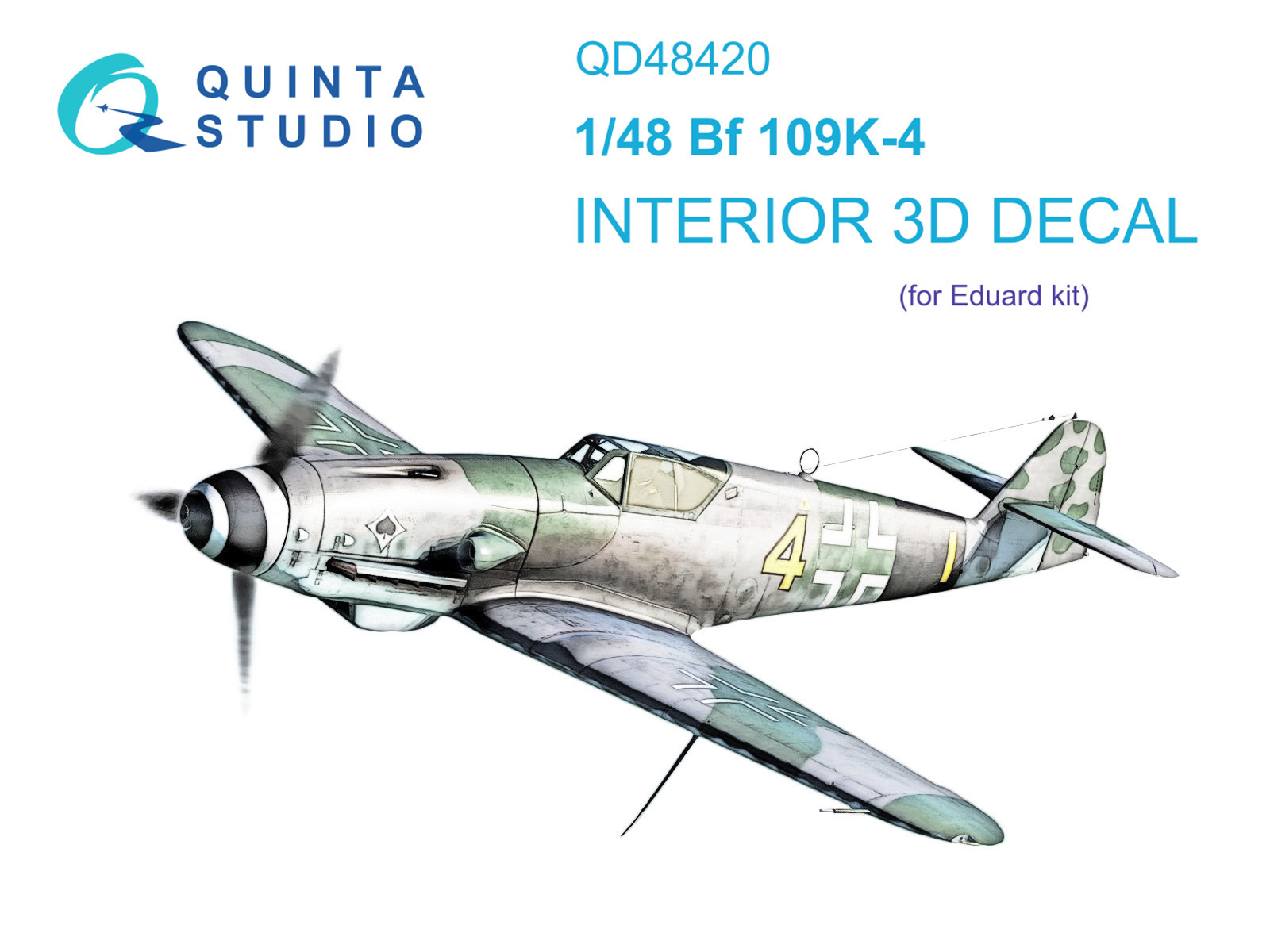 Bf 109K-4 3D-Printed & coloured Interior on decal paper (Eduard)