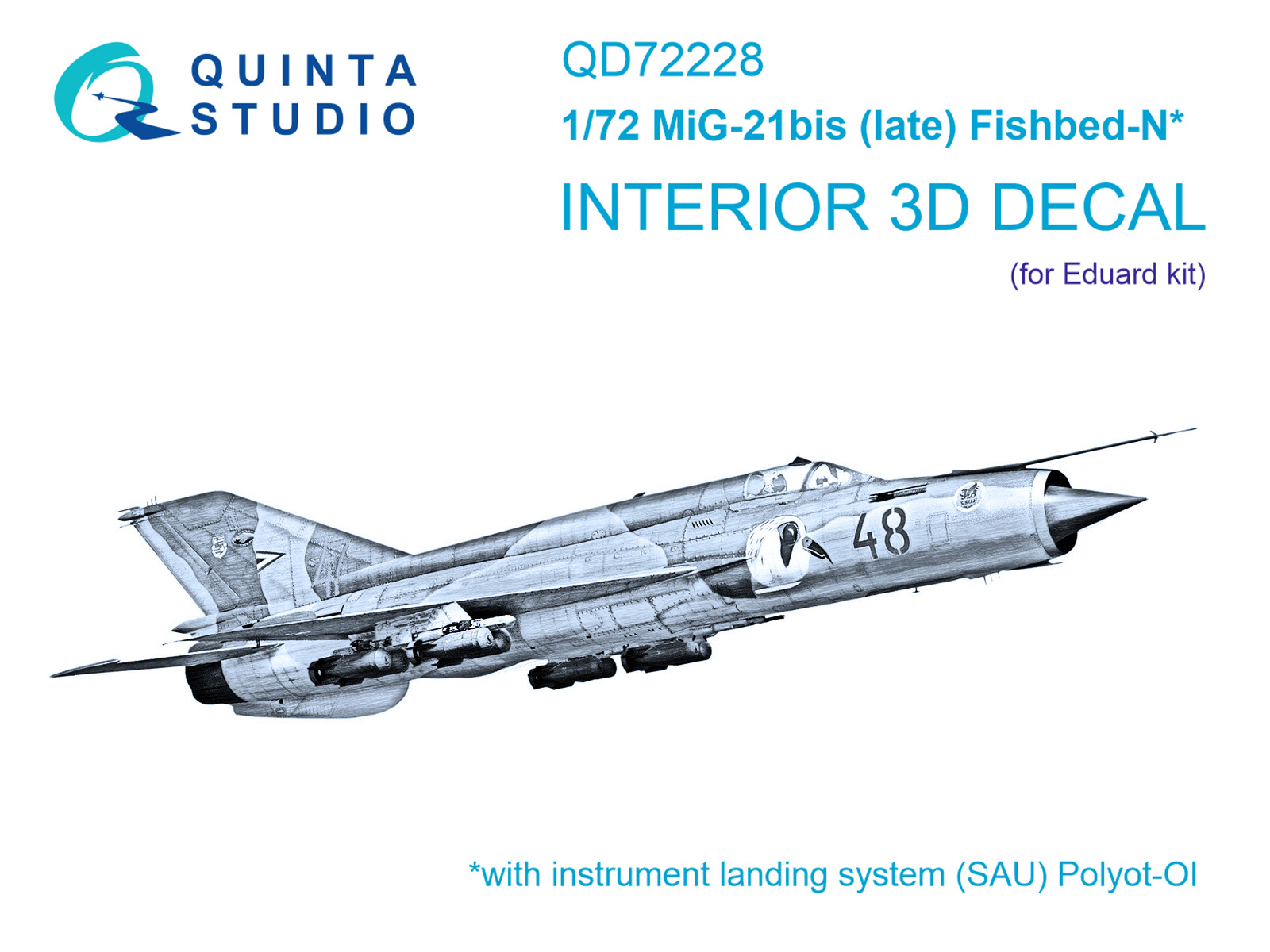 MiG-21bis late 3D-Printed & coloured Interior on decal paper (Eduard)