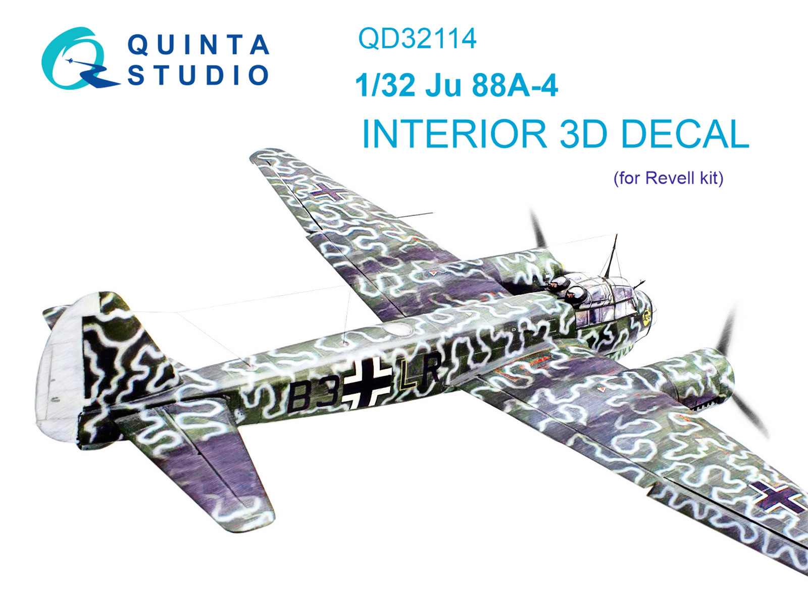 Ju 88A-4 3D-Printed & coloured Interior on decal paper (Revell)