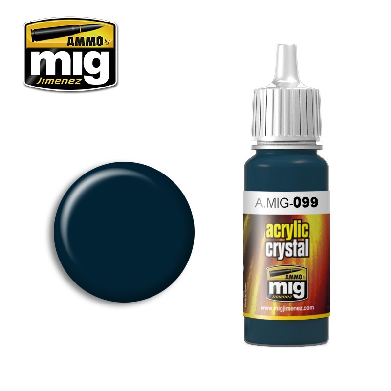 Acrylic paint CRYSTAL BLACK BLUE (Ammo Mig) (17ml) 
