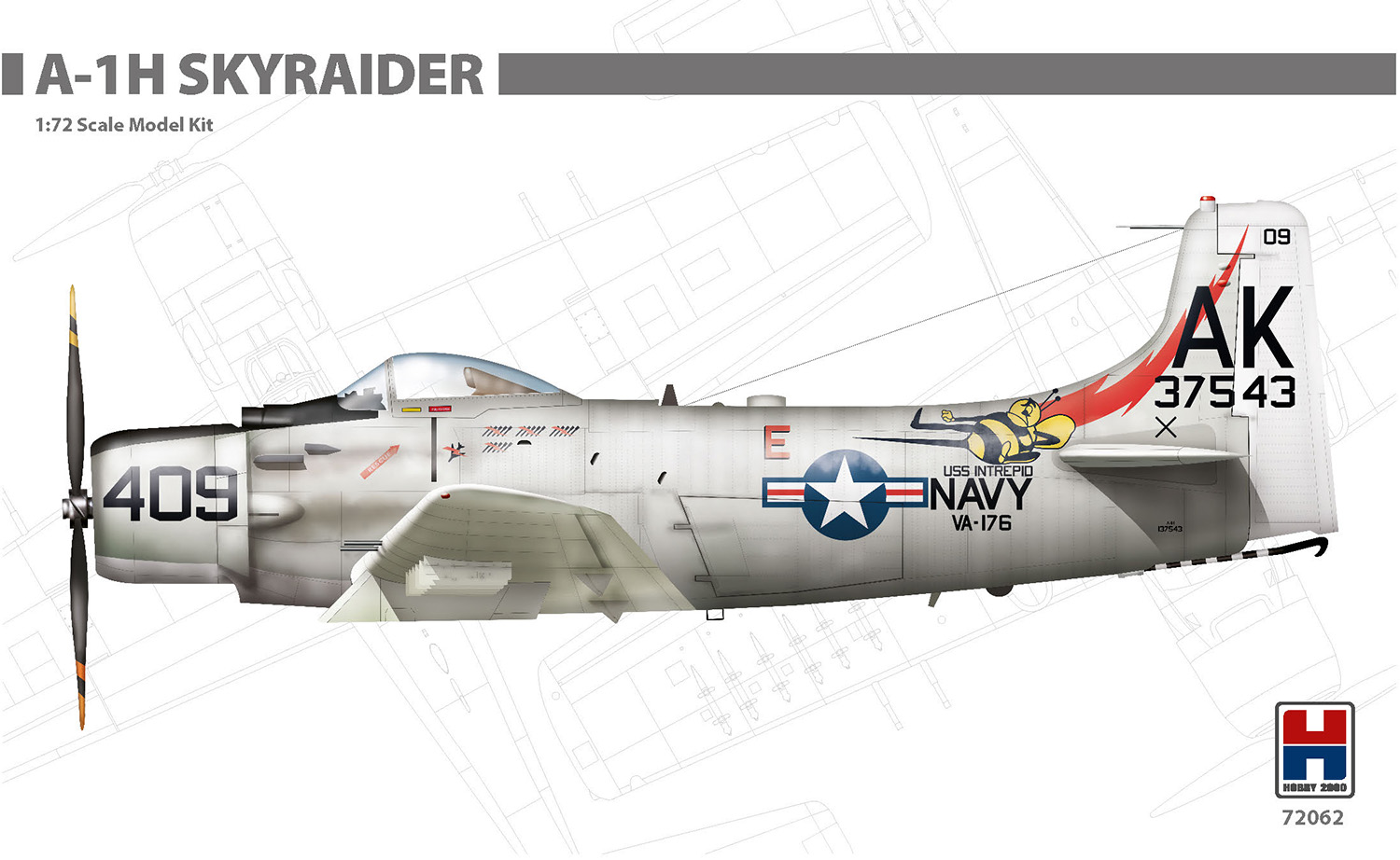 Model kit 1/72 Douglas A-1H Skyraider ex- Hasegawa + CARTOGRAF decals+ MASK   (Hobby 2000)
