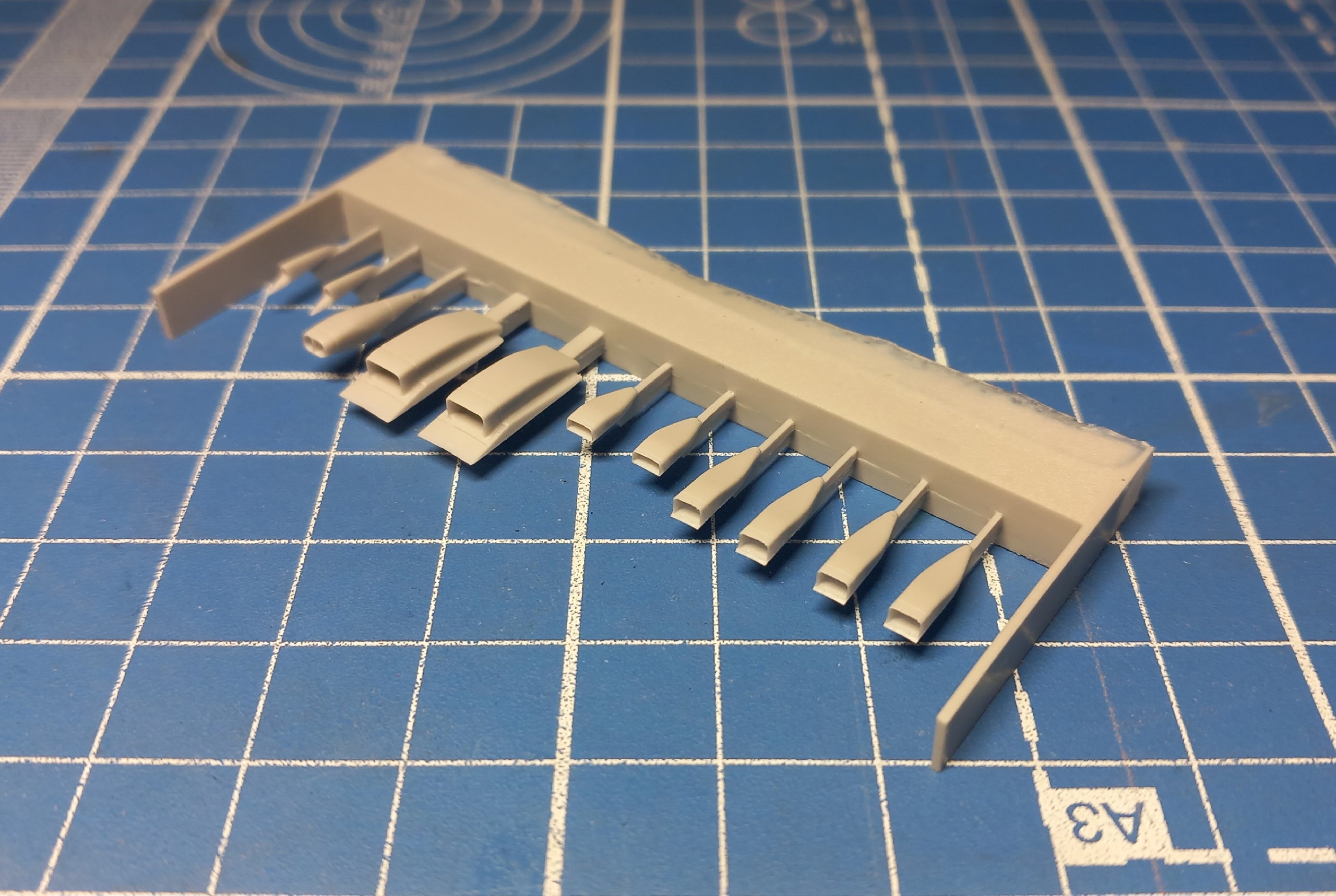 Additions (3D resin printing) 1/48 AL-7F engine air intakes for Su-9 (Amigo Models)