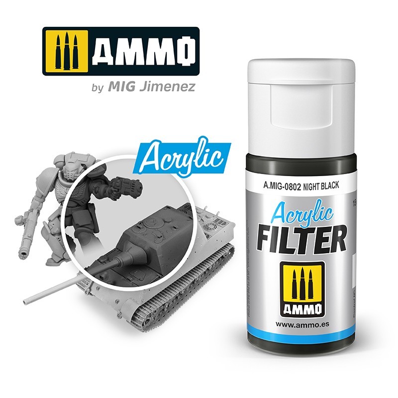 ACRYLIC FILTER Night Black (15mL) (Ammo Mig)