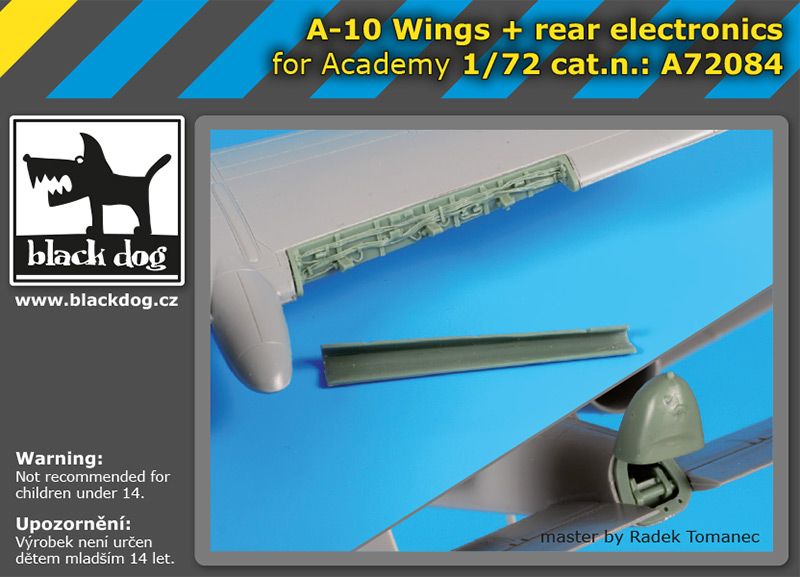 Additions (3D resin printing) 1/72 Fairchild A-10A Thunderbolt II wings + rear electronics (designed to be used with Academy kits) 